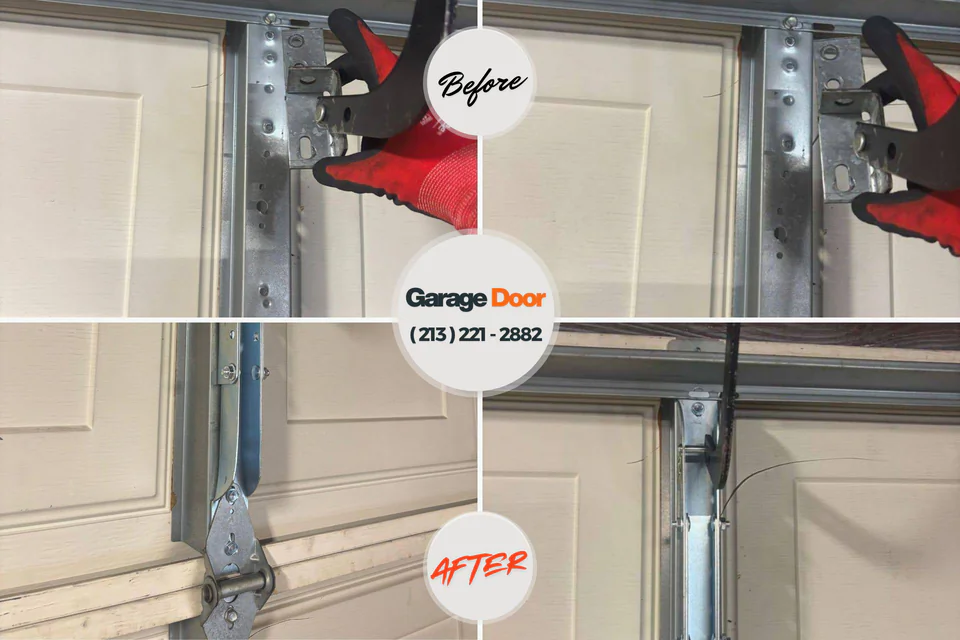 Before and after: garage door repair Sea Girt, NJ
